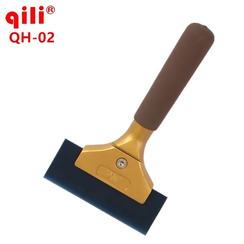 Скребок для ручек QH-02, золотистый, 20 см, с алюминиевой ручкой, тонировка, набор для инструмент для обертывания автомобиля, резиновый скребок с 22,5x13 см
