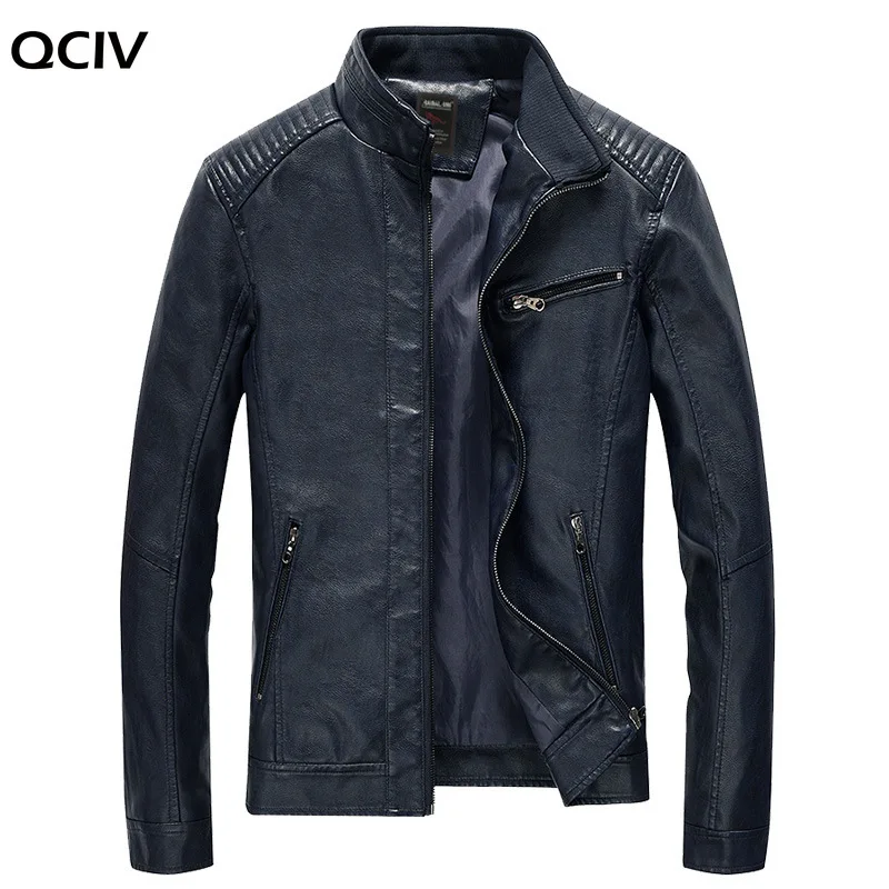 

Green Faux Leather Jacket Men Padded Thin Velvet Motorcycle Coat 2020 Spring New Casual Outwear Plus Size 3XL-5XL Loose Overcoat