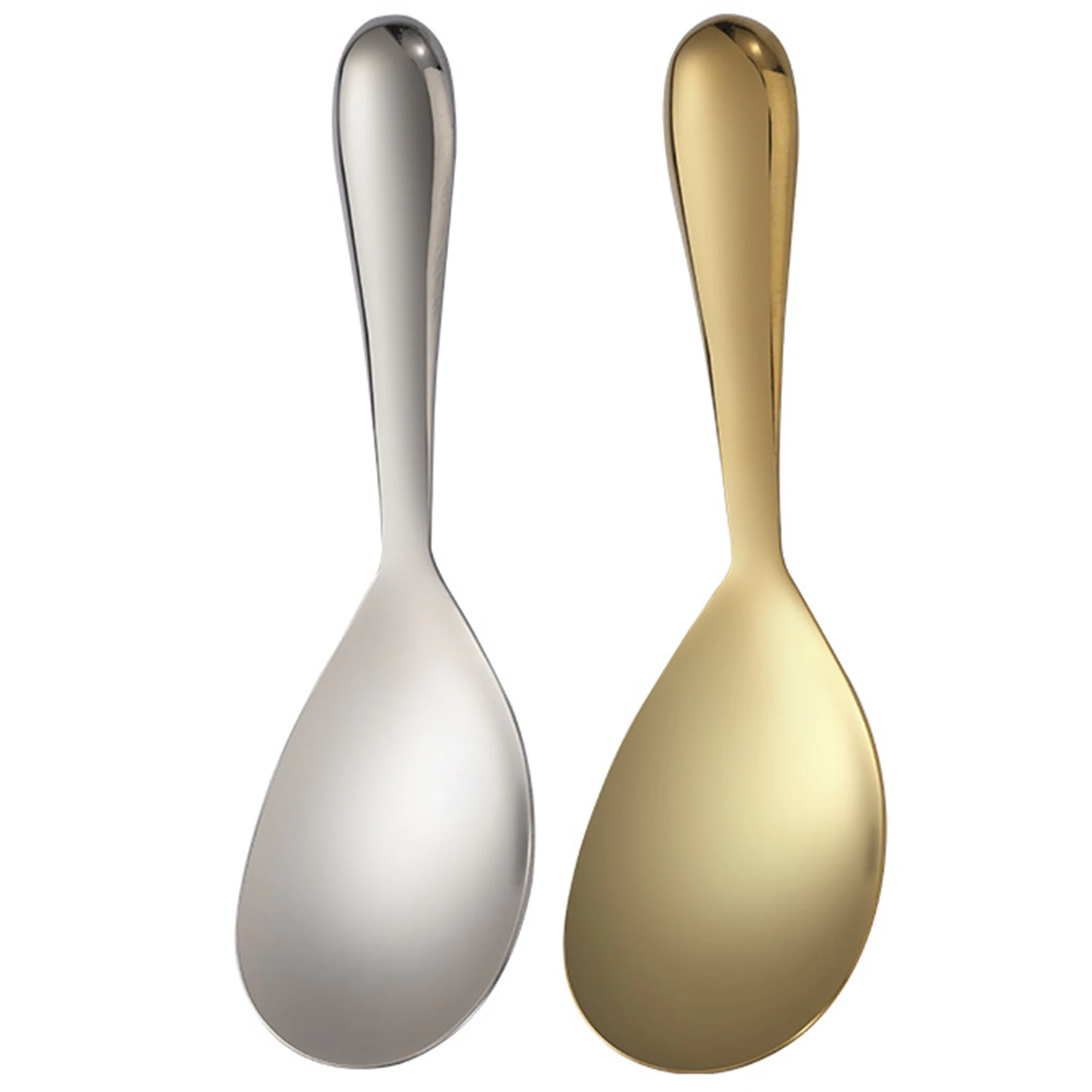 

304 Stainless Steel Rice Spoon Household Kitchen Thickened Rice Spoon Mixed Salad Rice Shovel Large Meal Spoon Rice Spoon