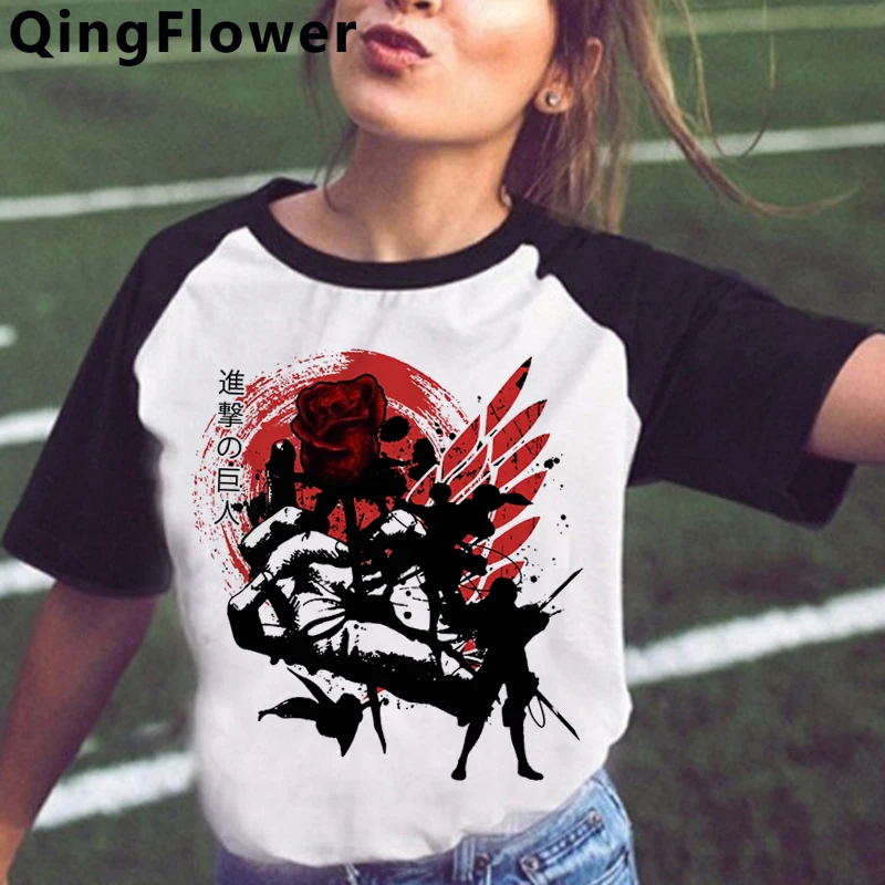 

Shingeki No Kyojin Attack on Titan Titan Attack summer top women 2021 vintage graphic tees women print clothes streetwear