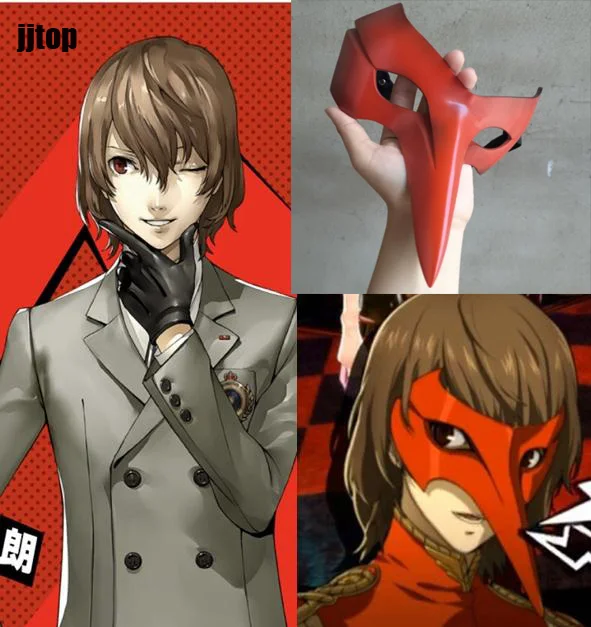Persona 5 Косплей Goro Akechi маска парик P5 Persona 5 Косплей Goro Akechi косплей парик маска