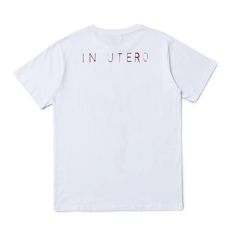 High street print short sleeve T-shirt trendy street loose contrast Angel print round neck Short Sleeve Tee