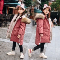 girls clothing for winter warm hooded jacket cotton padded long clothes children thicken parkas overcoat fashion coat 4 14 years