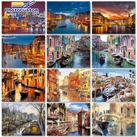 photocustom oil painting by numbers 60x75cm paint for drawing by numbers on canvas venice scenery frameless home decor
