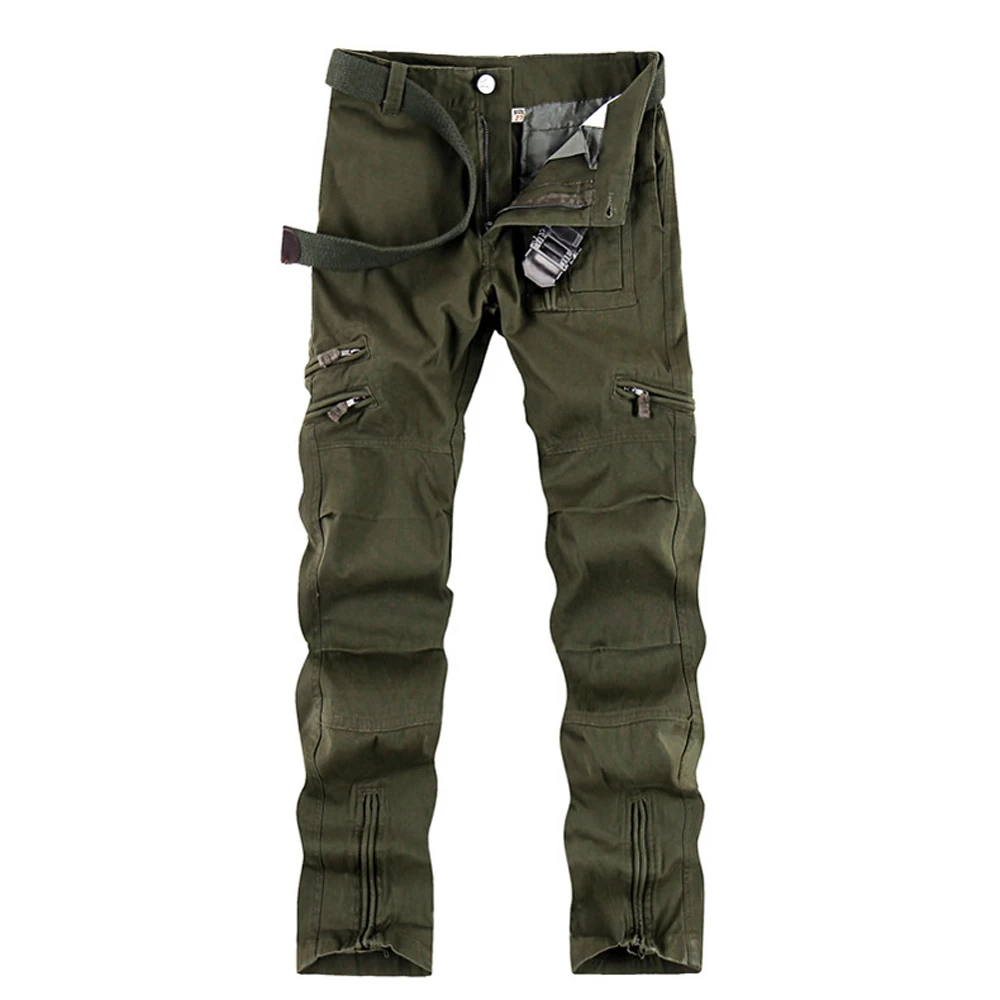 Брюки-карго мужские в стиле милитари осенние свободные рабочие прямые штаны для