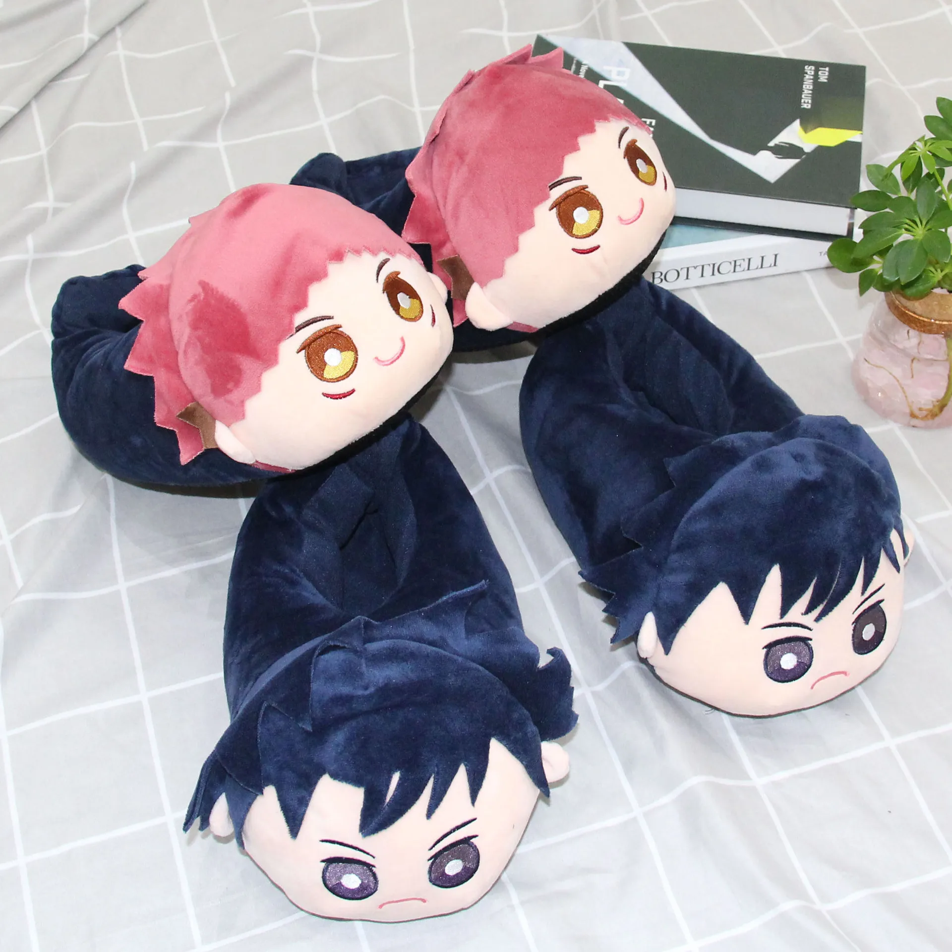 

Anime Jujutsu Kaisen Cosplay Plush Slippers Fushiguro Itadori Kawaii Cute Soft Warm Shoes Fans Collection Props