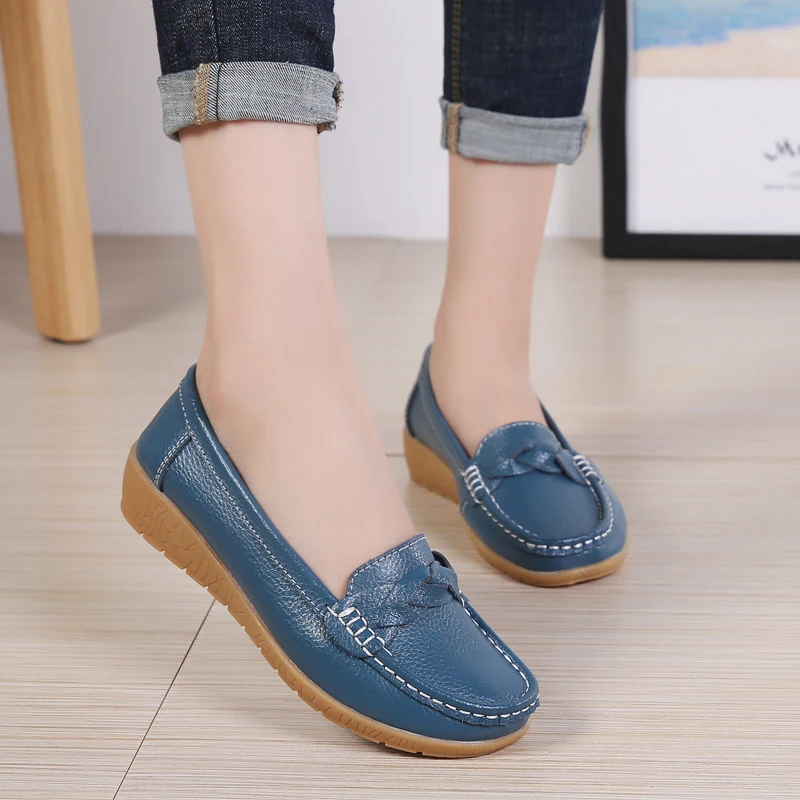 

Women Genuine Leather Loafers Sheos Ballet Flats Ladies Shoes Female Spring Moccasins Casual Ballerina Shoes Women Sneakers