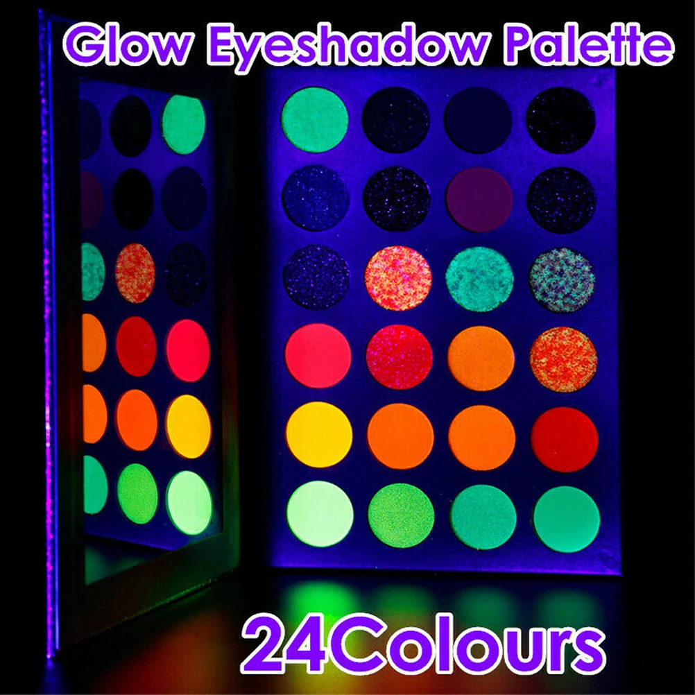 24 Цвета Палитра теней для век Красочный художник мерцающий блеск пигмент пудра