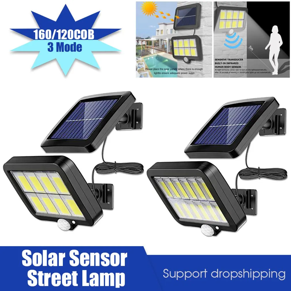 

100 120 160 COB LED Solar Light Outdoor Solar Lamp with Motion Sensor Solar Powered Sunlight Spotlights for Garden Decor