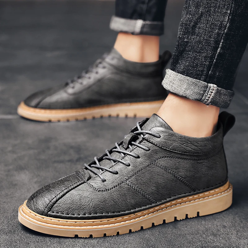 

High Top Shoes Men Shoes Men High Top Sneakers Man Zapatos De Cuero Para Hombre Piergitar Black Men's For Leather Moccasins
