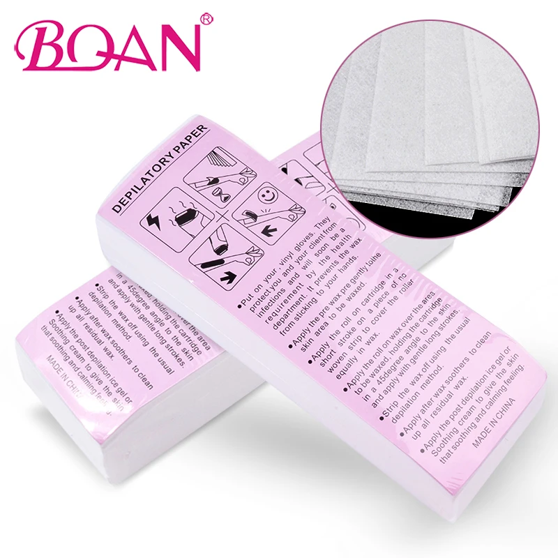 

BQAN 100pcs Removal Nonwoven Body Cloth Hair Remove Wax Paper Rolls Hair Removal Epilator Wax Strip Paper