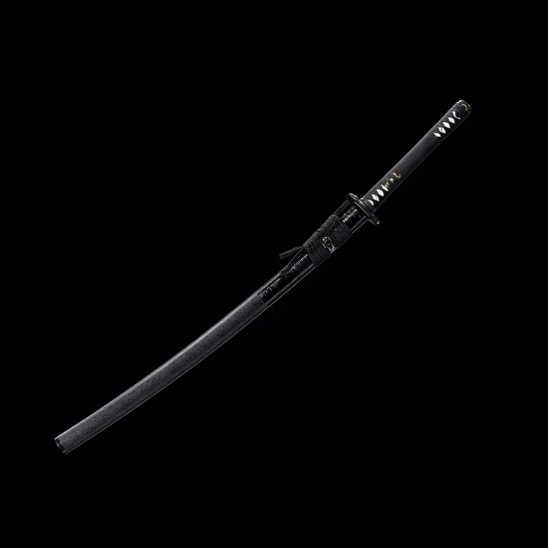 Honsanmai-espadas japonesas aut&eacute;nticas hechas a mano, Katanas reales Tang de acero plegado, pulidas a mano con bast&oacute;n envuelto en madera de Hamon Saya-1