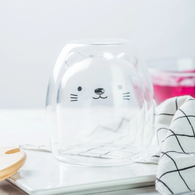 Множество мультяшных узоров жаропрочная Двухуровневая прозрачная стеклянная