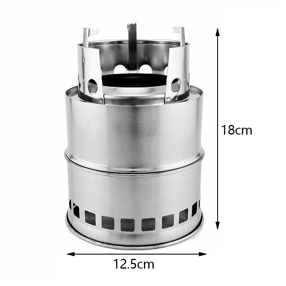 

Portable Folding Windproof Wood Burning Stove Compact Stainless Steel Alcohol Stove Outdoor Camping Hiking Backpacking Furnace
