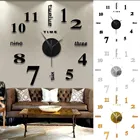 Большие кварцевые настенные часы DIY современный дизайн 3D стены часы-наклейка акриловый зеркальный механизм наклейки Домашнее украшение гостиной