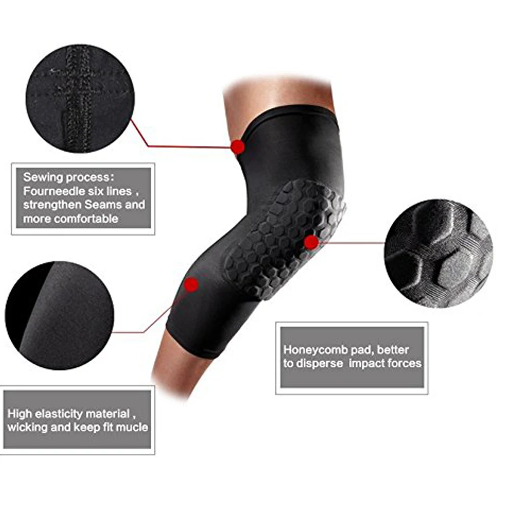 2 шт. баскетбольные наколенники рукава соты эластичные защитные снаряжение