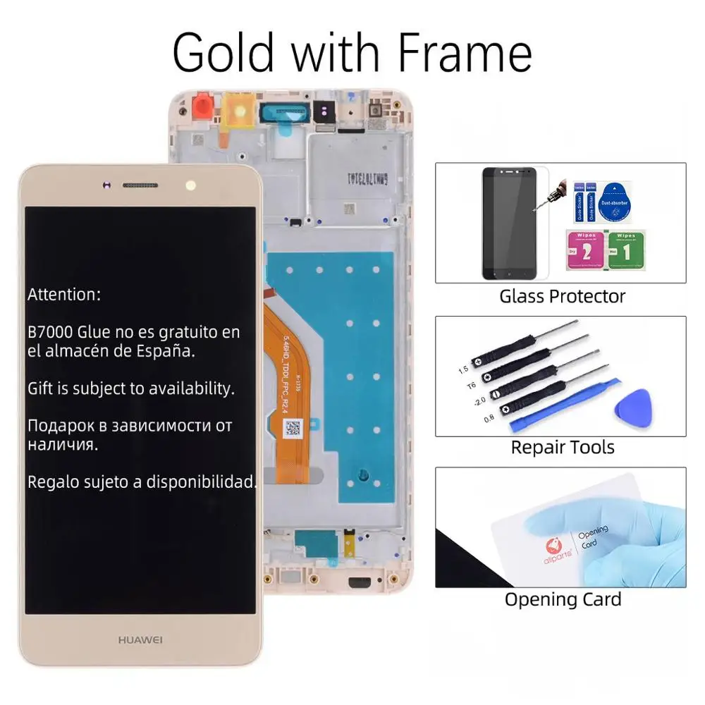 Дисплей для HUAWEI Y7 Prime LCD в сборе с тачскрином 5.5'' Nova Lite Plus LCD - Цвет: Gold with Frame