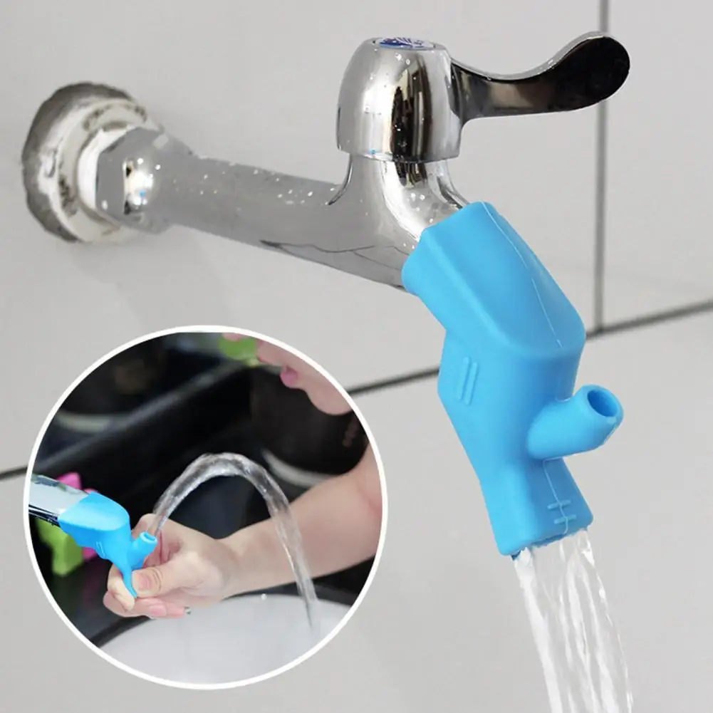 

Silicone Faucet Extender Kids Friendly High Elasticity Protection Children Hand Washing Guide Faucet Extender for Bathroom