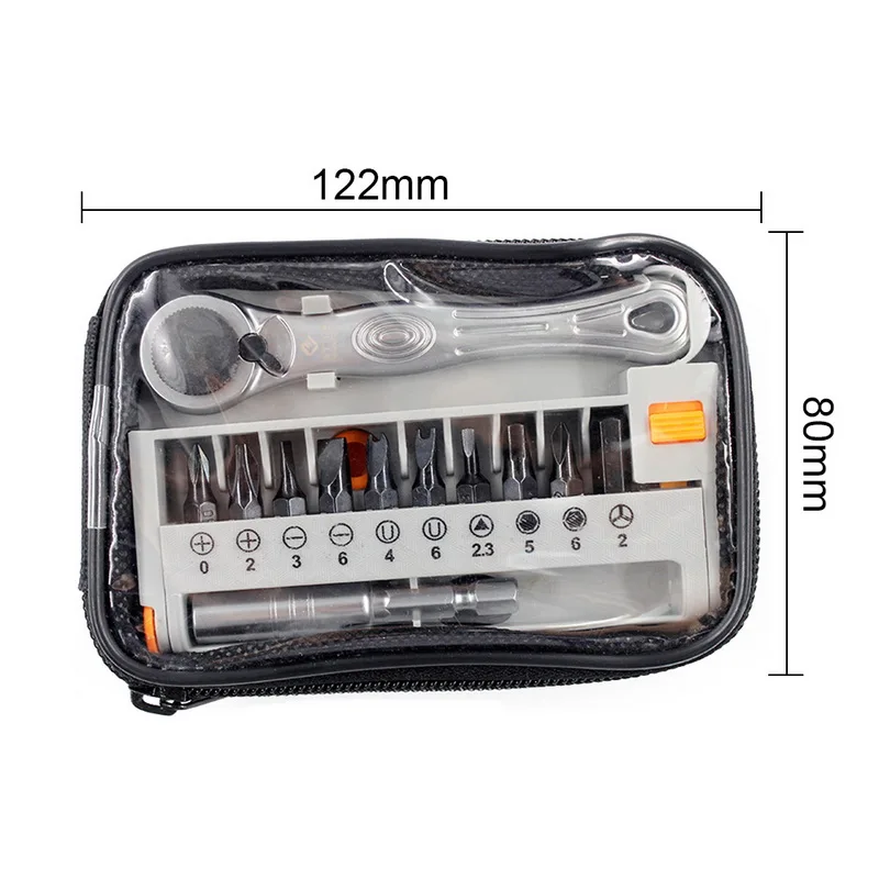 Набор инструментов для ремонта отвёртка с трещоткой насадки сумкой хранения 1