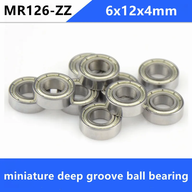 

50/100/500pcs MR126ZZ 6*12*4mm L-1260ZZ miniature bearing MR126 MR126-2Z MR126Z deep groove ball bearings 6x12x4 mm