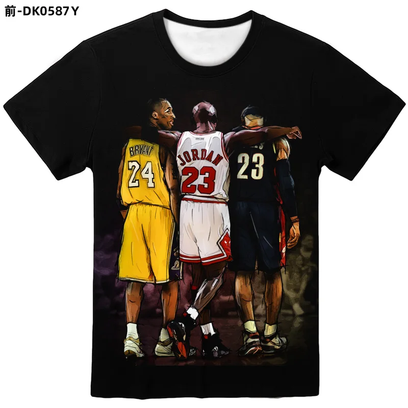 

2021 New Summer Men's T-shirt Basketball Star 3D Printing Breathable and Quick-drying Sportswear Women's Top Tshirts