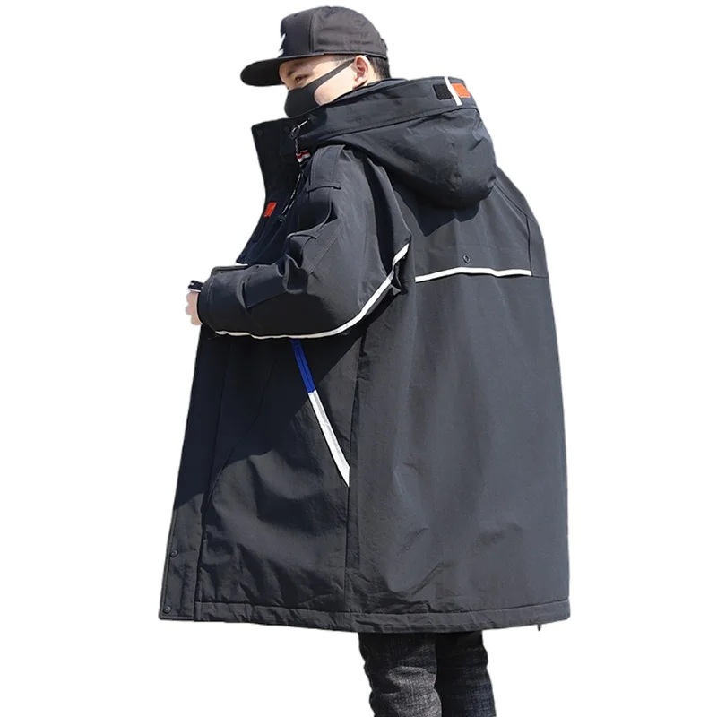 Men's Down Jacket Youth Tops Mid-Length Fashion Brand Thickened Winter Coat Overalls Overcoat Parker Handsome Jackets