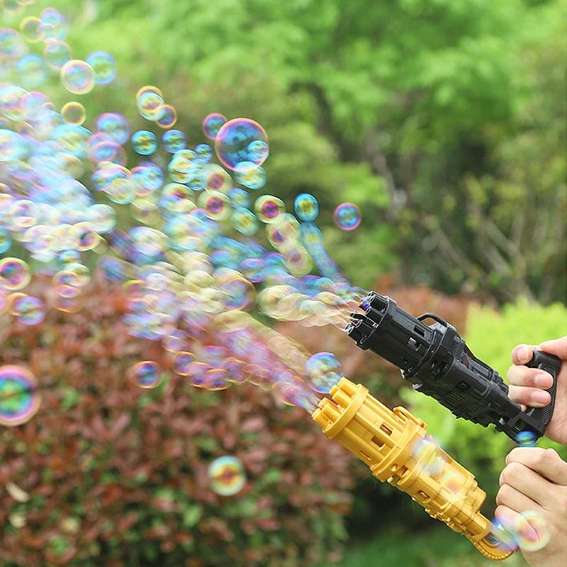 

2021 New Kids Gatling Bubble Gun Toy 8-Hole Automatic Bubble Guns For Summer Outdoor Soap Water Machine 2-in-1 Electric Gift Toy