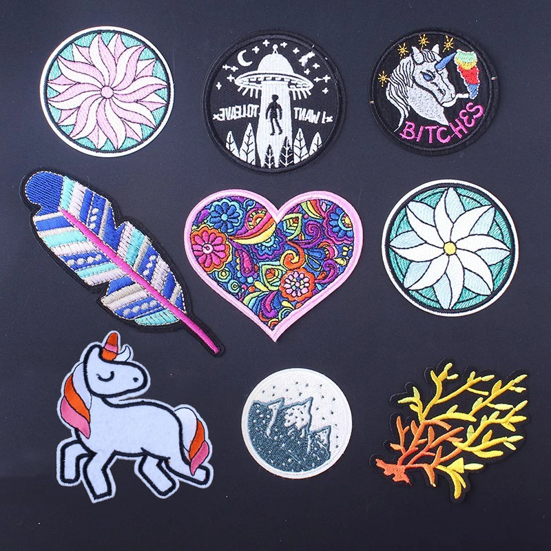 9 шт./лот нашивки с надписью Радуга Единорог для одежды термоклейкие на одежду