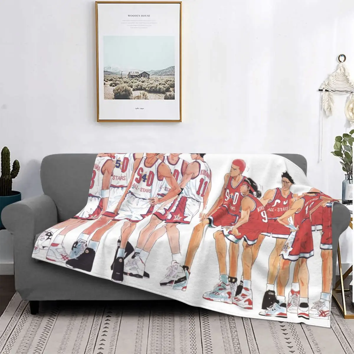

Slam Dunk Hanamichi Sakuragi Juvenile Animation Blanket Flannel Decoration Team Portable Home Bedspread