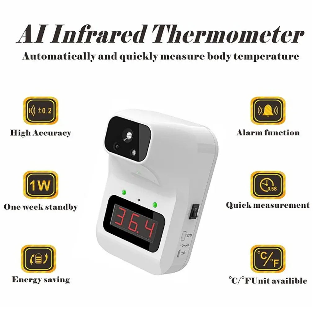 

GP-100 Non contact digital LCD infrared Forehead thermometer white Display Office/Metro/Home termometro infrarojo digital