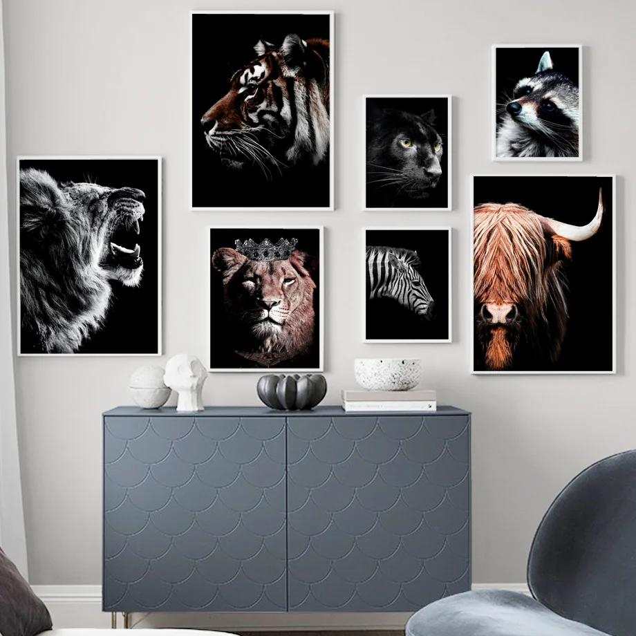

Full Square Drill 5D DIY Diamond PaintingTiger lion highland cattle Embroidery Cross Stitch Mosaic Home Decor Y3535