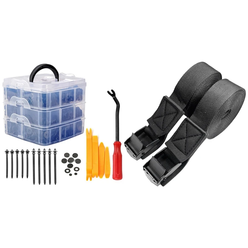 675 шт. автомобильные крепежные зажимы набор крепежных заклепок для крыльев и 2