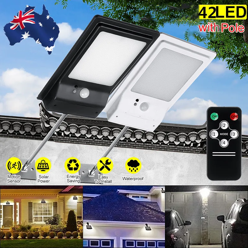 

42 LED Solar Light Ultra-thin Wireless PIR Motion Sensor Solar Lamp with Remote Controll Ip65 Waterproof Garden Outdoor Lighting