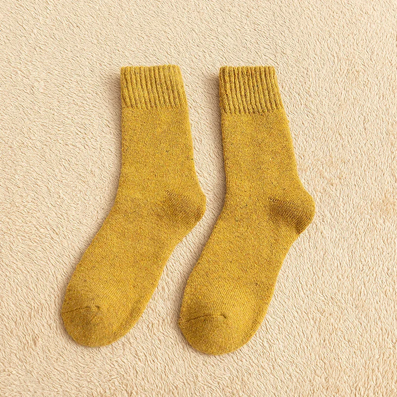 1 пара зимние однотонные утепленные махровые носки женские в стиле Харадзюку