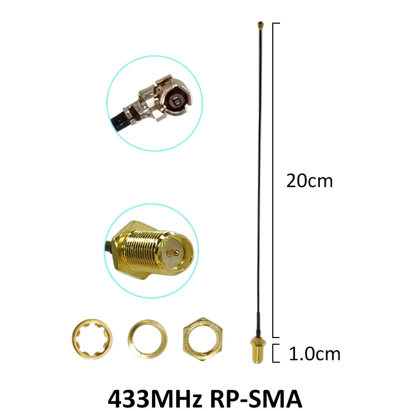 GRANDWISDOM 5/10/20pcs 433mhz antenna 3dbi sma female lora antene module lorawan antene ipex 1 SMA male pigtail Extension Cable