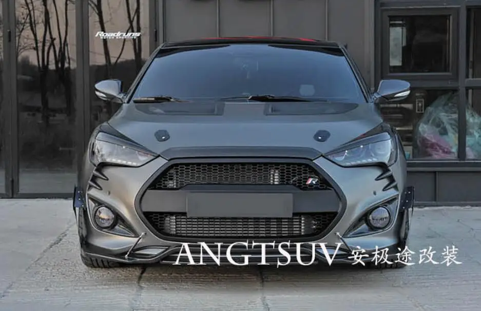 ABS Хромированная Автомобильная Решетка переднего бампера с решеткой вокруг отделки гоночных грилей для Hyundai Veloster 2011