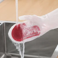 2pairs dishwashing gloves female durable thin type of magic silicone wash dish cleaning waterproof kitchen dishes artifact