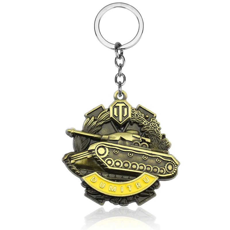 

Hot Game World Of Tanks Wot Keychain Metal Solid Shell Badge Tank Key Chain Fans Gift Decoration Key Ring