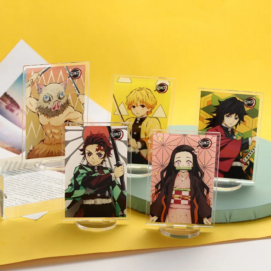Anime Demon Slayer Kimetsu no Yaiba Stand Board Kamado Tanjirou Cosplay Cartoon Acrylic Desk Stand Board Decors 3x4.5 Inch