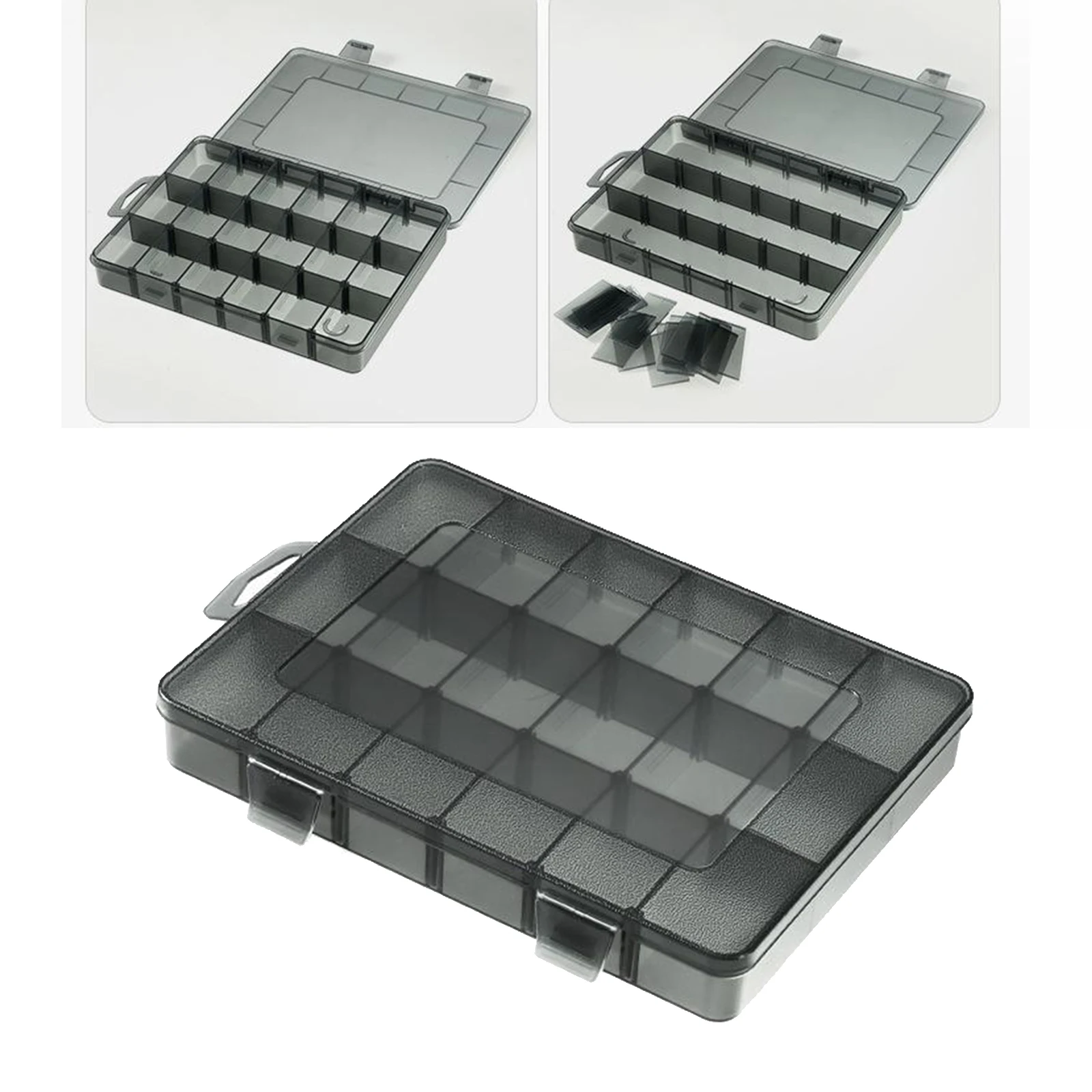 

Stackable Clear Dividers Removable 9-18 Grids Bead Storage Compartment Organizer Storage Box for Fishing Tackle Jewelry Beads