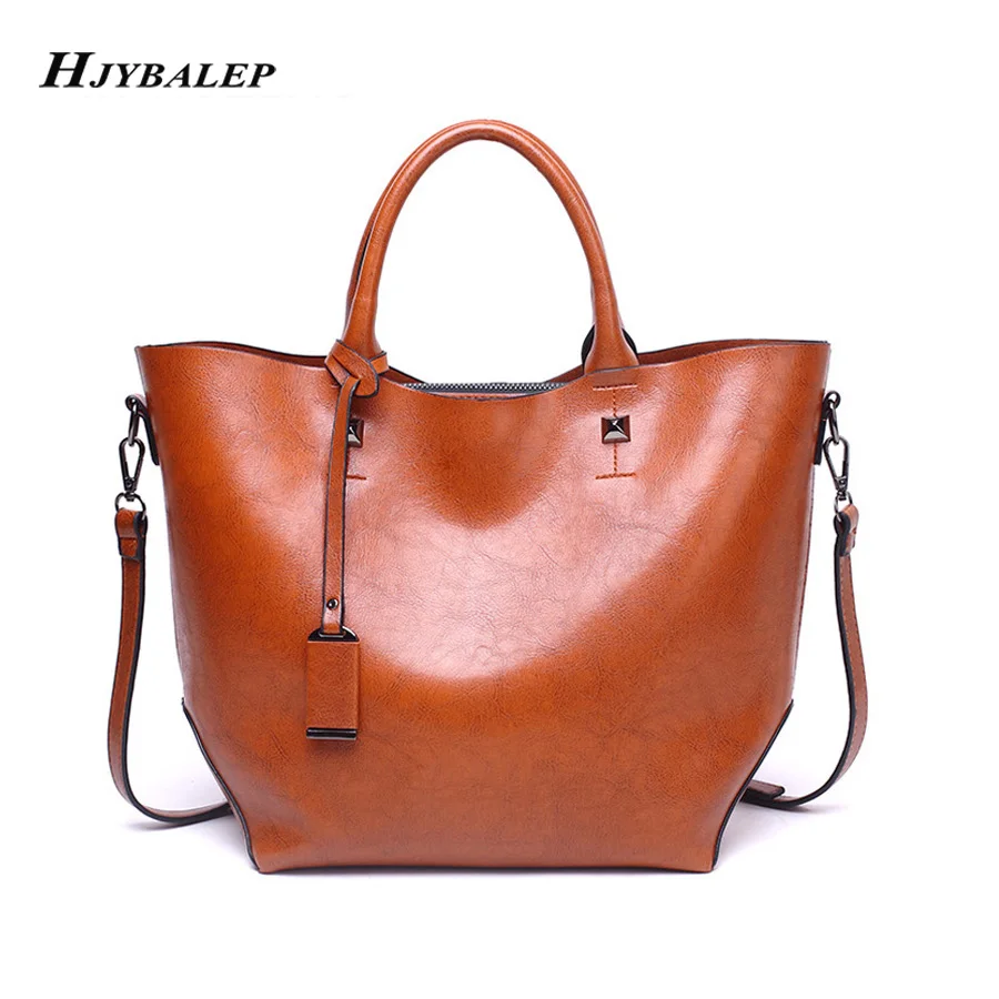 Женская сумка на плечо с эффектом воска кожаные сумки для женщин большая