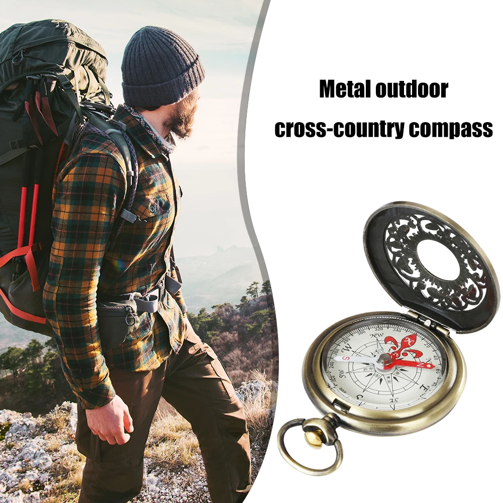 

Retro Portable Flip Cover Handheld Pocket Watch Compass Camping Hiking Hunting Boating Survival Navigation Compass for Outdoor