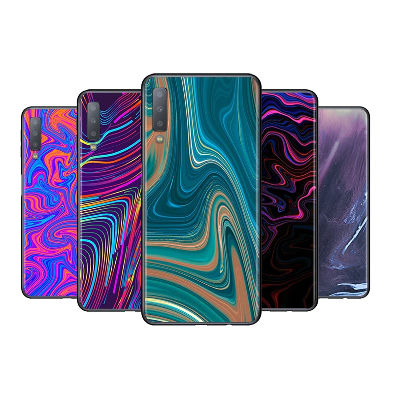 

Phone Case For Samsung A8 A9 Star A7 A9 A6 Plus 2018 A3 A5 2017 2016 A750 A6S A8S Aesthetics neon art Black Soft Cover