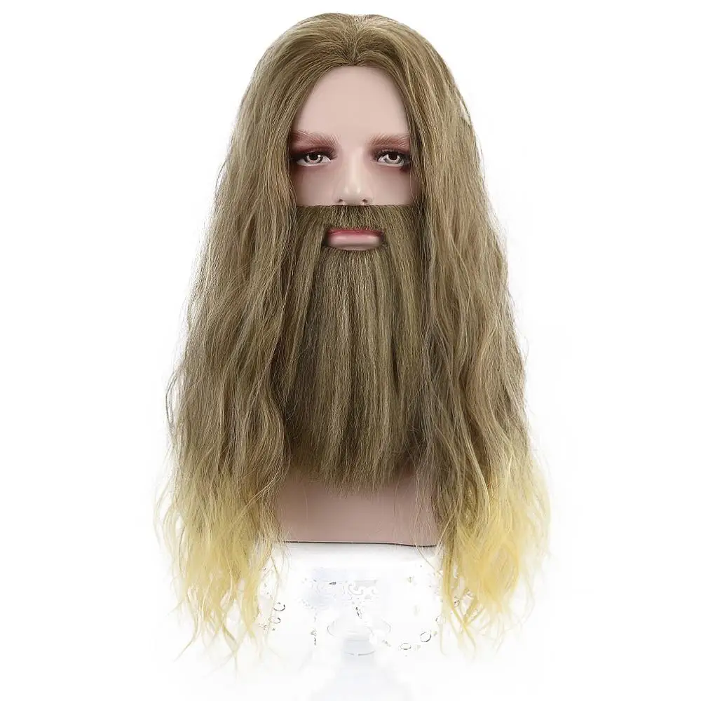 Auburn Long Wavy Synthetic Hair Wigs for Men: Winter Soldier Bucky Barnes Loki Thor Comic Movie Cosplay for Party Costume Halloween image 5
