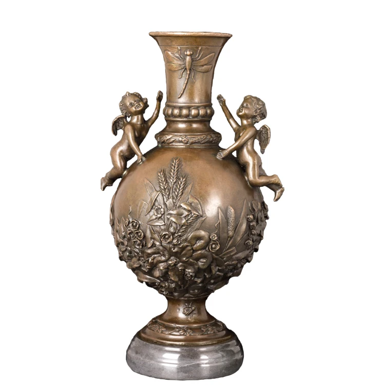 Bronze casting home decoration lady with vase statue sculpture for sale