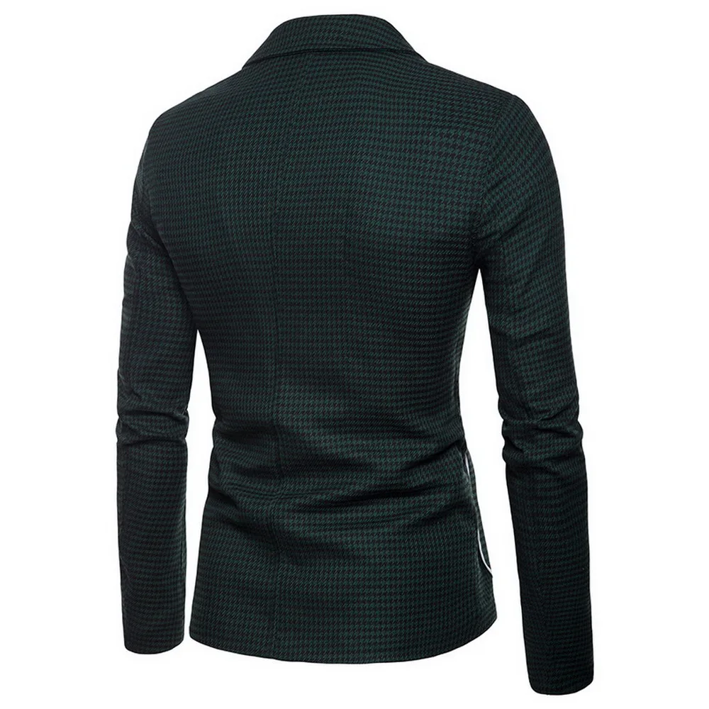 Мужской костюм в клетку с отворотом синий жениха для свадьбы выпускного вечера