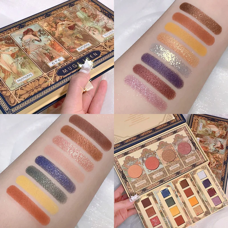 

Colorful Pressed Glitter Eye Shadow Pallete Pigment Waterproof Eye Cosmetic Long-lasting Eye Makeup Nude Shiny Makeup