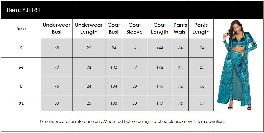 

3 Piece Set Autumn Winter Velvet Stretch Casual Suit Long Sleeve Cardigan Crop Top Halter High Waist Pant Women Loose Clothes