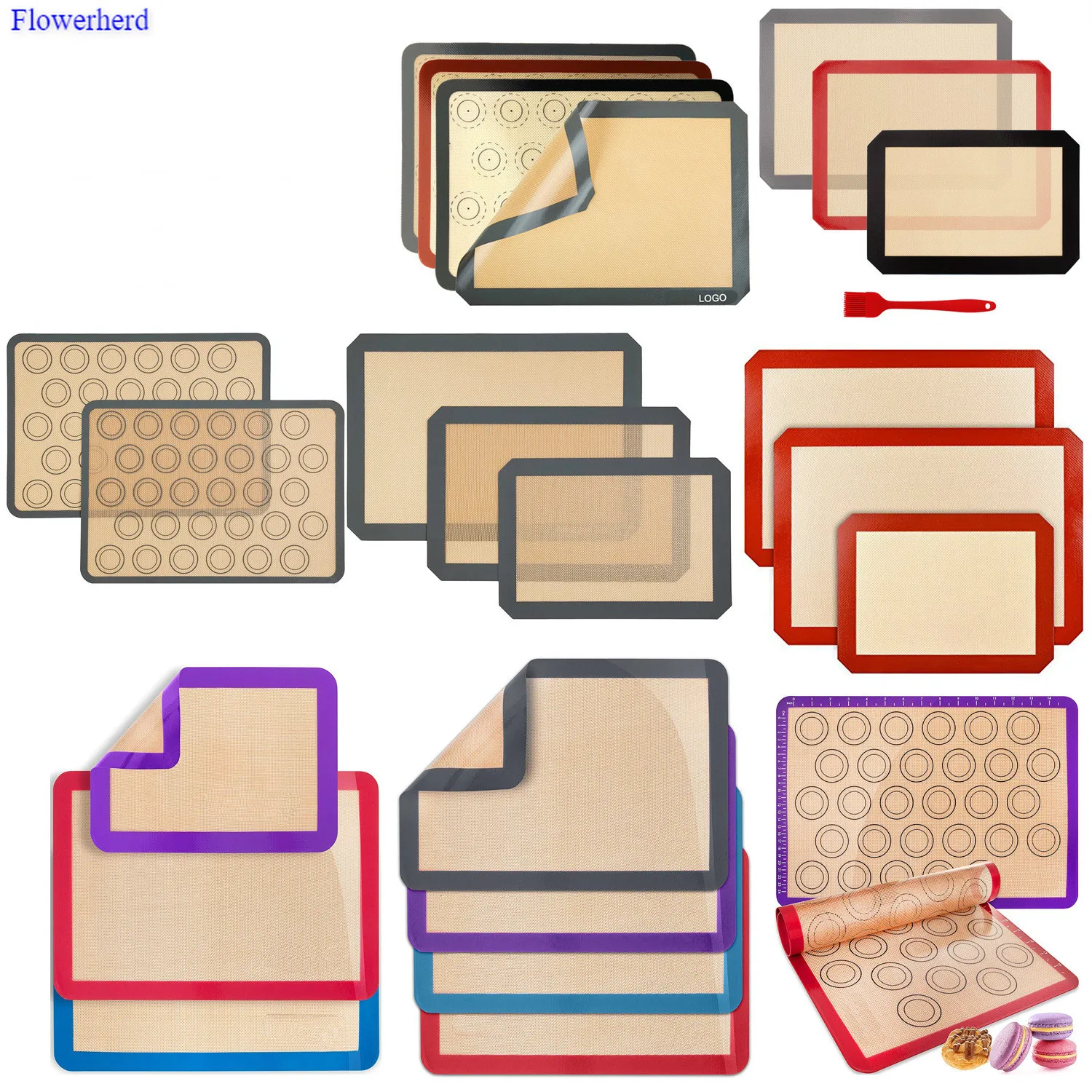 Силиконовый коврик для выпечки макарон высокотемпературный силиконовый
