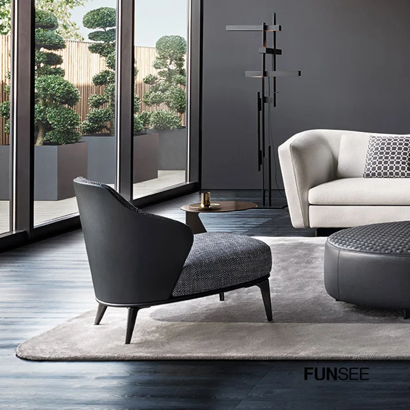 Nordic простой современный одноместный диван для отдыха твердый деревянный кресло